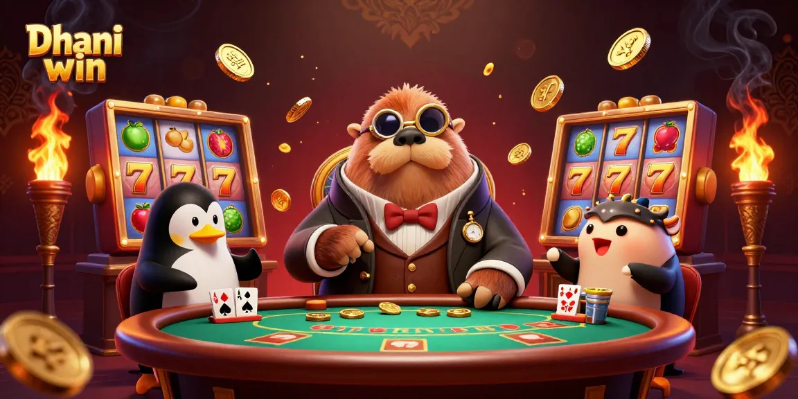 Join the excitement on Dhani win as the walrus and friends enjoy thrilling slot games together.