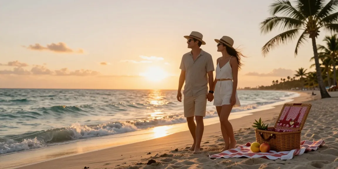 Sebuah momen bahagia pasangan di https://miami4d.com/ saat menikmati matahari terbenam di pantai Miami.