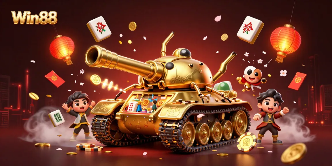 Win88 shows a vibrant 3D casino scene highlighting captivating game elements and festive atmosphere.