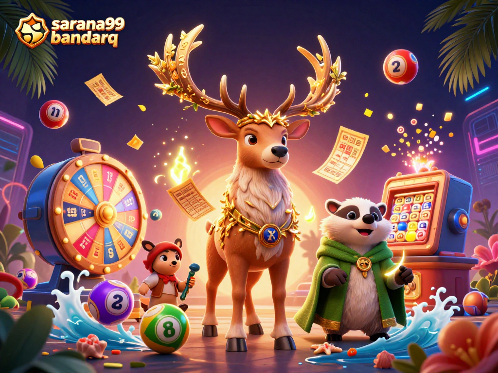 Sarana99 bandarq brings excitement to online gaming, featuring colorful elements of lottery and casino fun.