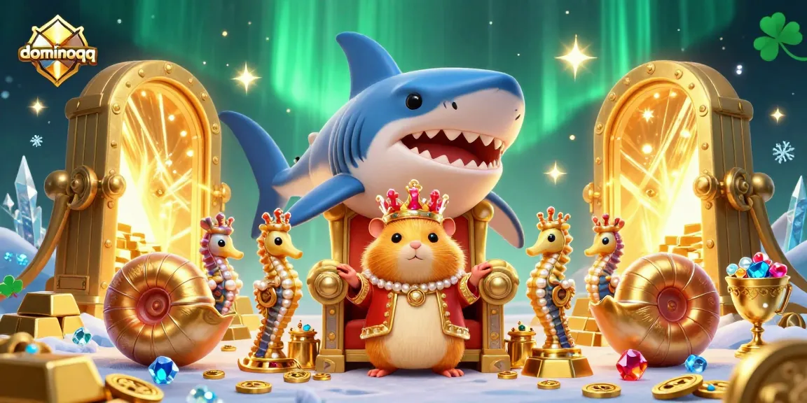 Experience thrilling dominoqq action in a vibrant 3D casino illustration featuring royal gameplay.