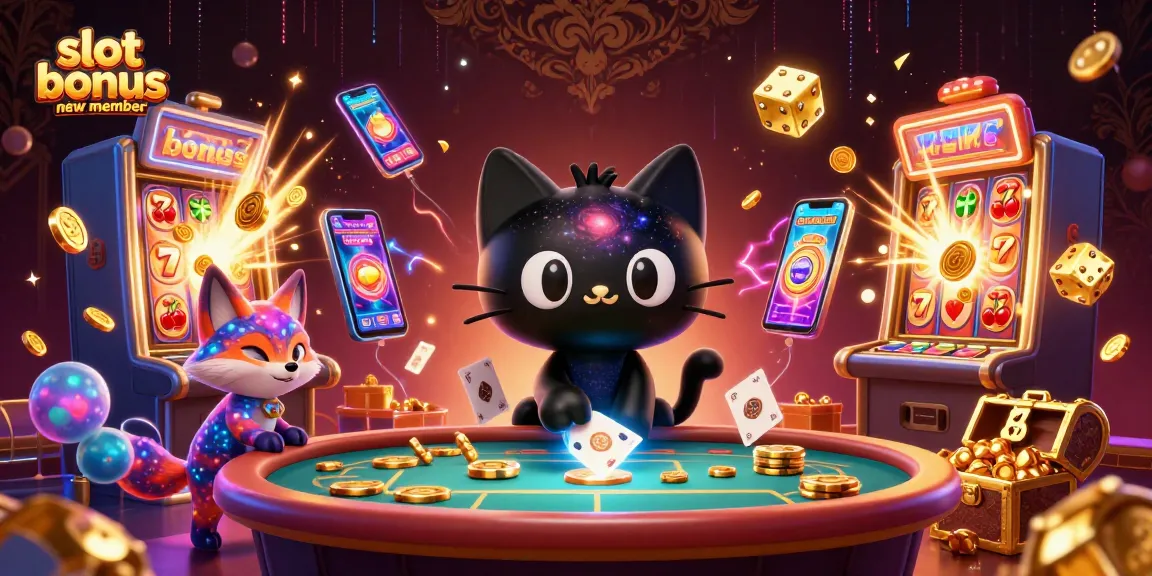 Spin to win with slot bonus new member offers featuring vibrant cosmic characters and thrilling game elements