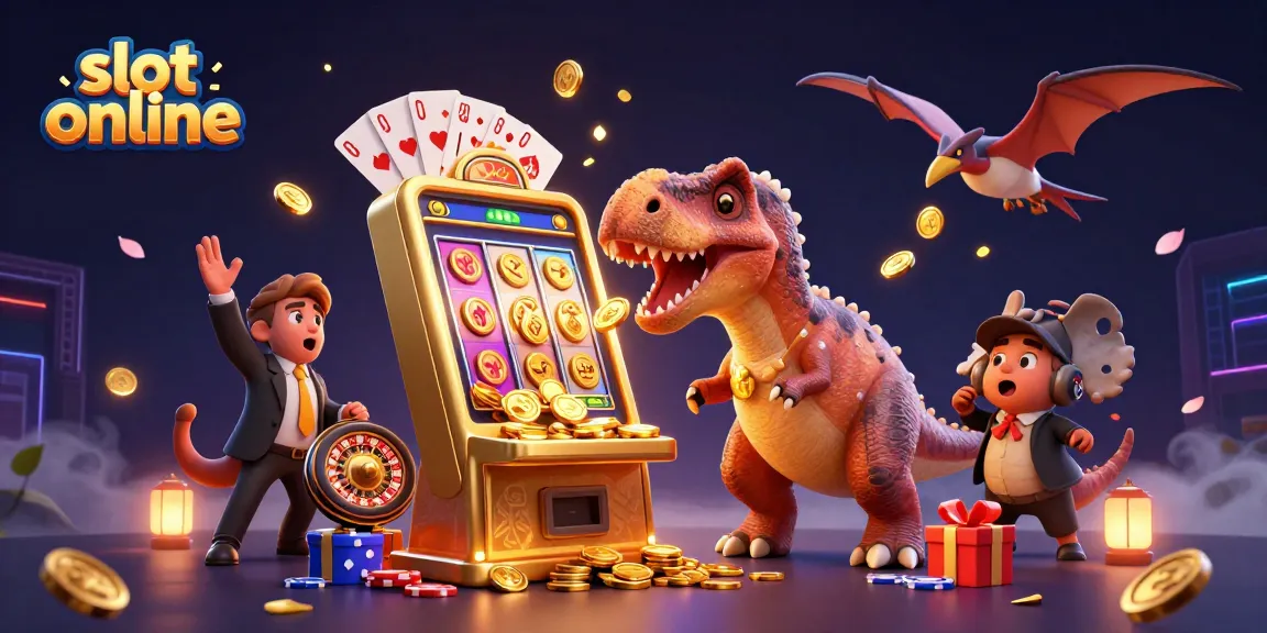 Menangkan jackpot slot online saat pachycephalosaurus menabrak mesin slot emas.