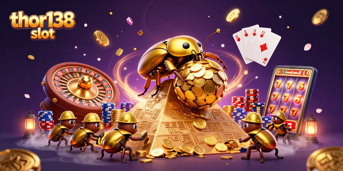 Putaran emas thor138 slot dengan berbagai simbol kasino yang menarik.