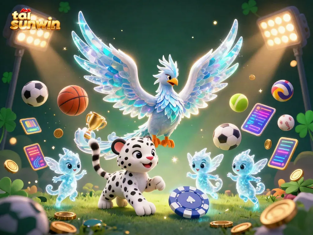 Engaging illustration showing tải sunwin with vibrant characters amidst dynamic casino elements in a stunning 3D format.
