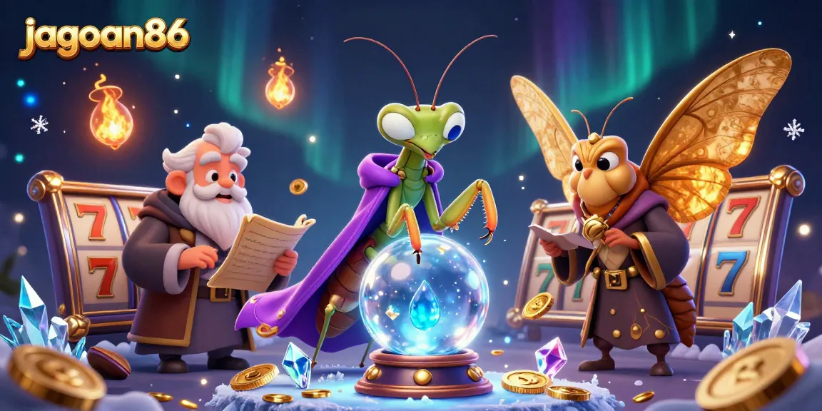 Spin the reels and win big with jagoan86's captivating slot experience in a magical scene.