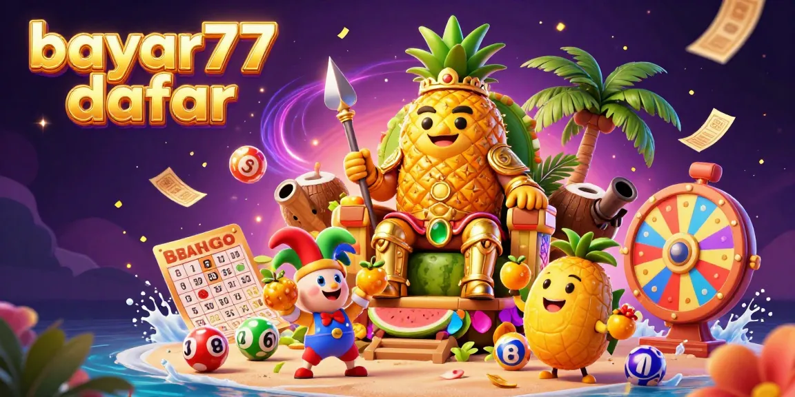 Experience thrilling gameplay with bayar77 daftar in a dynamic 3D casino scene filled with vibrant game elements.