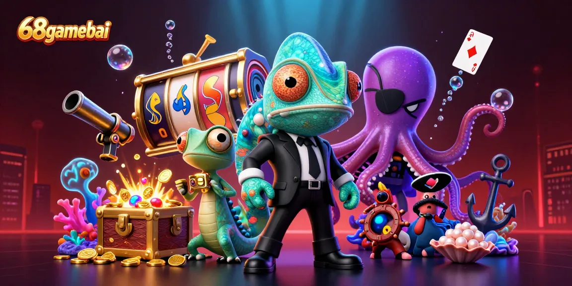 Engage in thrilling gaming at 68gamebai with vibrant slot reels and captivating underwater treasures.