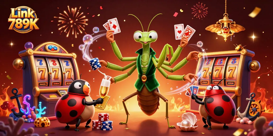 Experience winning action with Link 789K in a vibrant casino scene, showcasing vibrant characters and dynamic gaming elements.