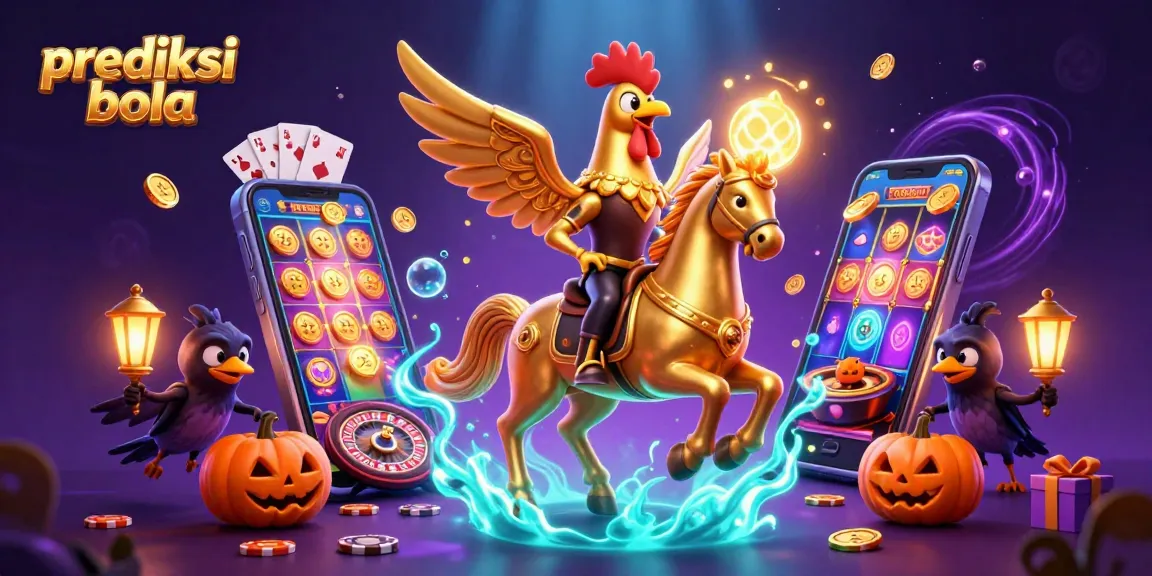Experience prediksi bola action with dynamic casino elements and a golden rooster in a magical scene.