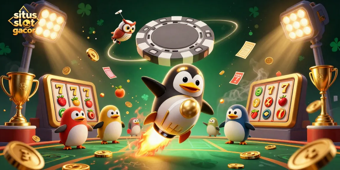 Experience big wins with the dynamic energy of situs slot gacor illustrated through gambling elements and vibrant characters.