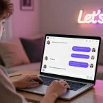 Engaging user chatting with an NSFW chat bot on a laptop in a cozy home setting.